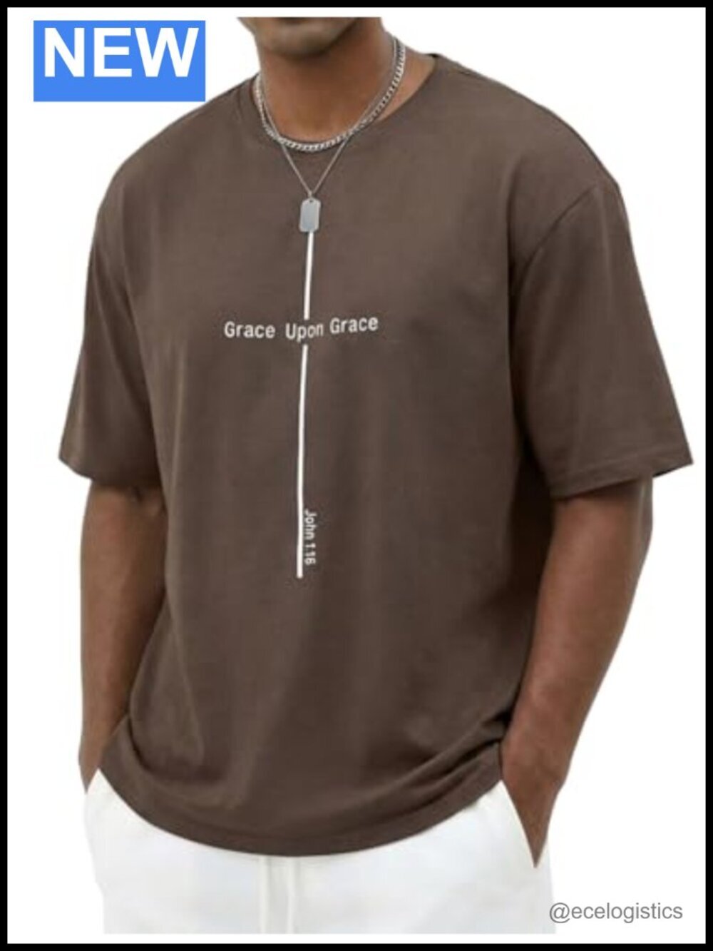 Mens Oversized Christian Cross Graphic Tee Shirt Bible Verse Faith Church